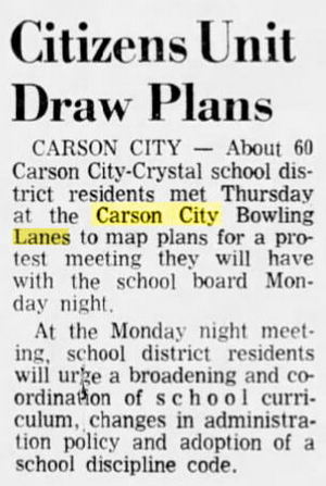 Carson City Lanes - April 1969